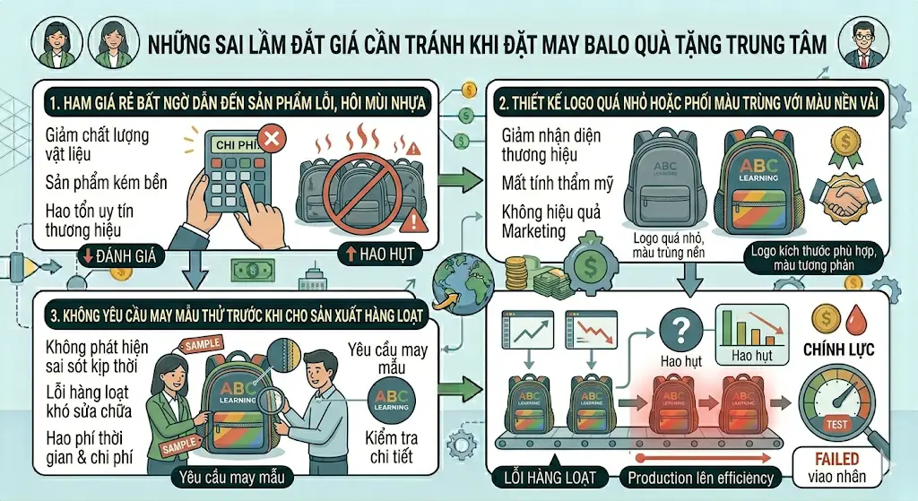 Kinh Nghiệm Đặt May Balo Anh Văn In Logo Cho Trung Tâm (B2B)