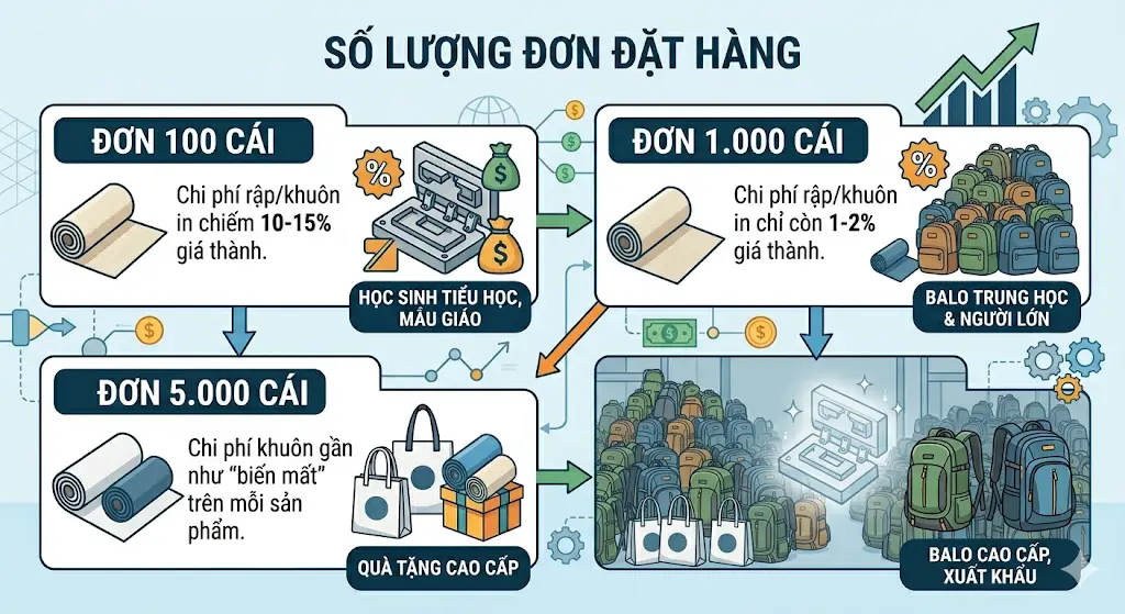 Báo Giá May Balo Anh Văn Theo Yêu Cầu