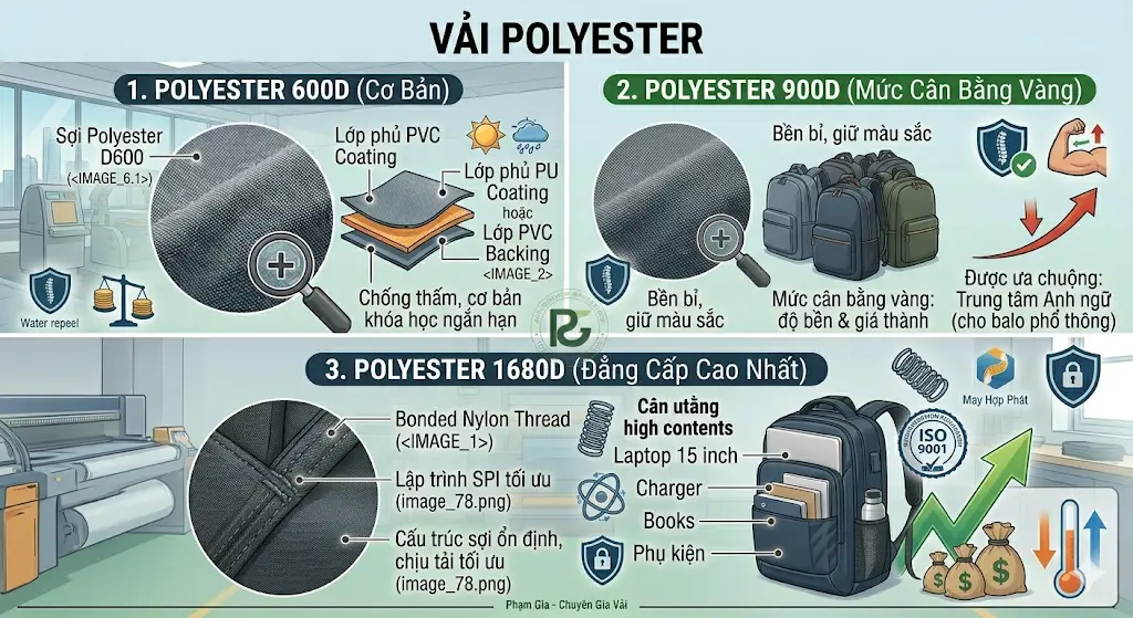 Tiêu chuẩn chất liệu may balo anh văn chịu lực: Bí quyết bền bỉ cho học viên