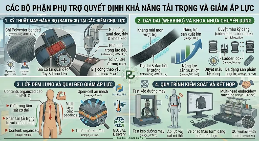 Tiêu chuẩn chất liệu may balo anh văn chịu lực: Bí quyết bền bỉ cho học viên