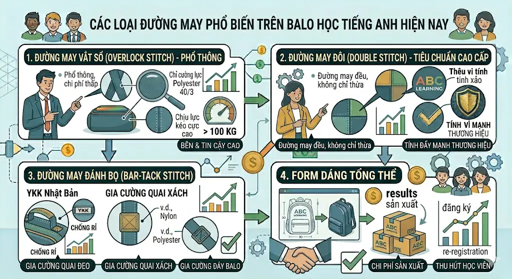 Độ Bền Đường May Balo Anh Văn