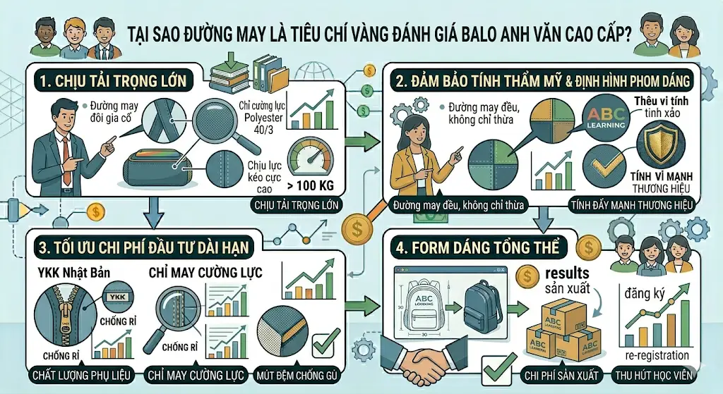 Độ Bền Đường May Balo Anh Văn