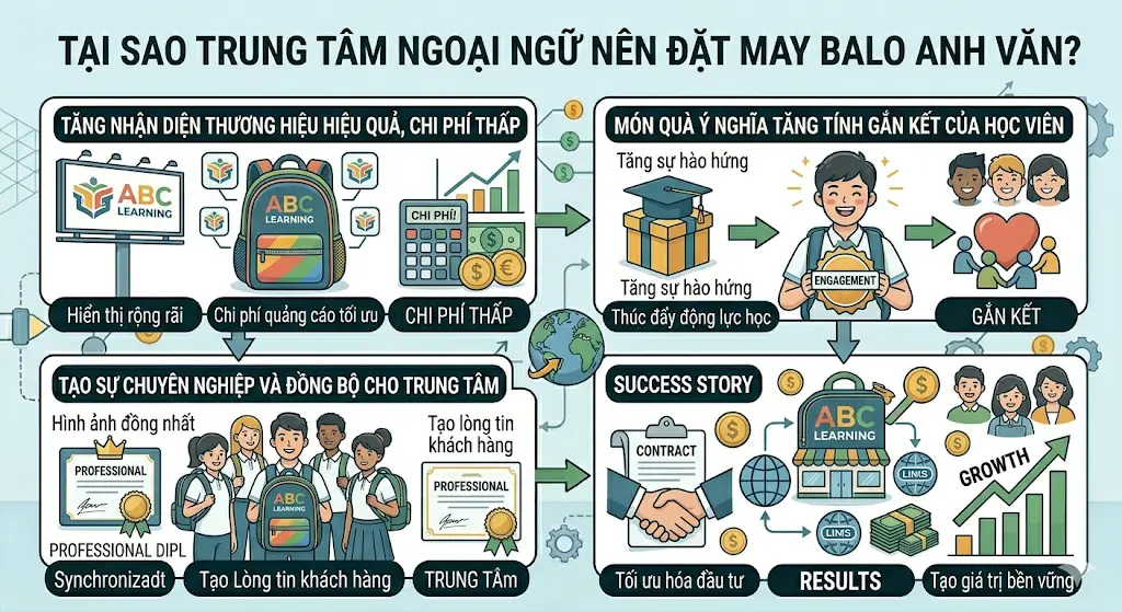 Xưởng May Balo Anh Văn Giá Rẻ, Chất Lượng Theo Yêu Cầu [Năm 2026]