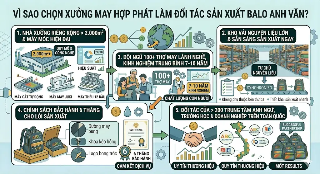 Xưởng May Balo Anh Văn Giá Rẻ, Chất Lượng Theo Yêu Cầu [Năm 2026]