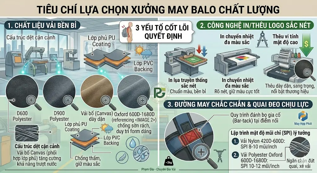 Quy Trình Sản Xuất Balo Anh Văn Đạt Chuẩn Xuất Khẩu
