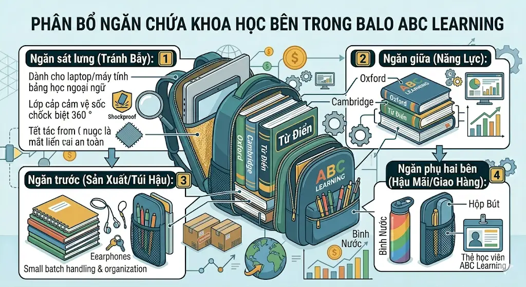 Thiết Kế Công Thái Học Khi May Balo Anh Văn: Giải Pháp Bảo Vệ Cột Sống Cho Học Sinh