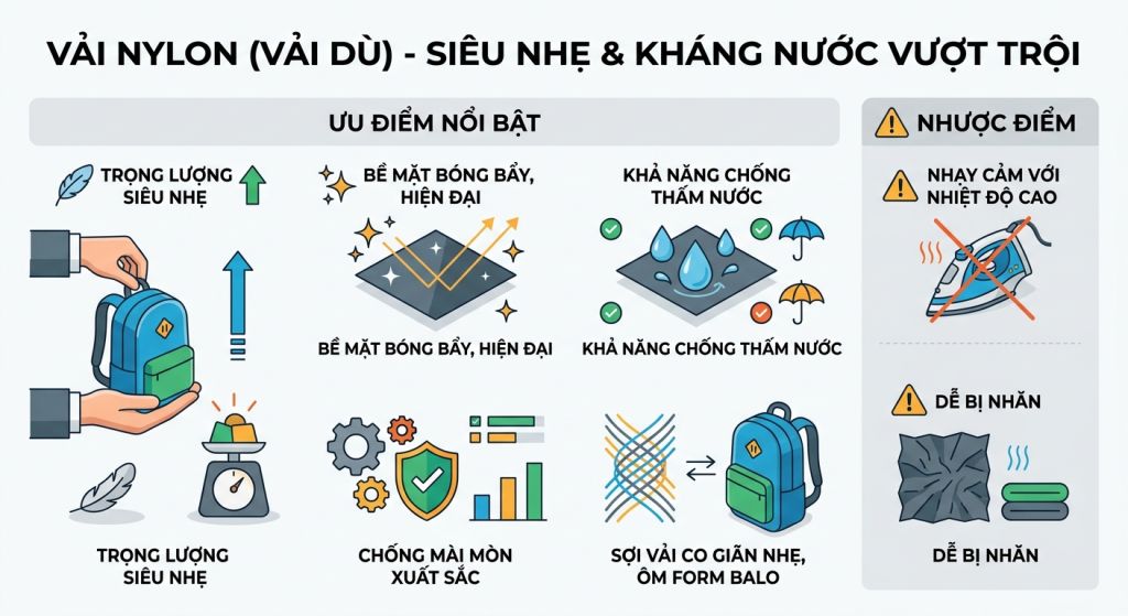 Phân tích 5 loại vải chuyên may balo thời trang