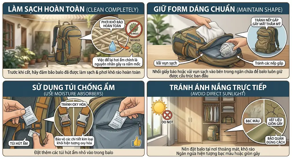 Cách bảo quản balo Cách bảo quản balo