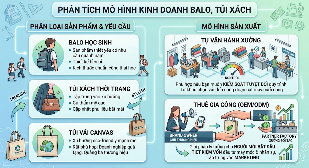 mở công ty may balo