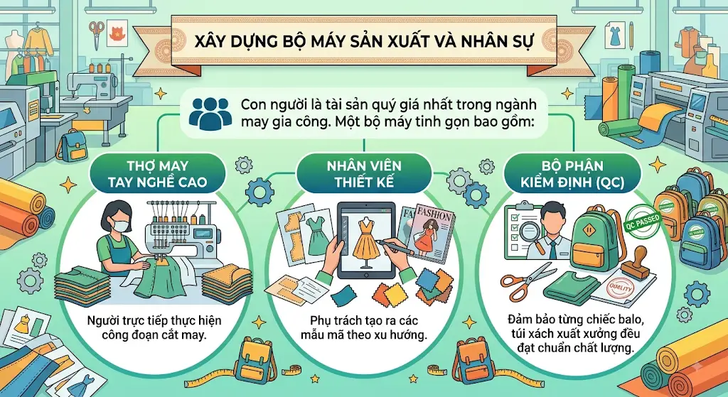 mở công ty may balo