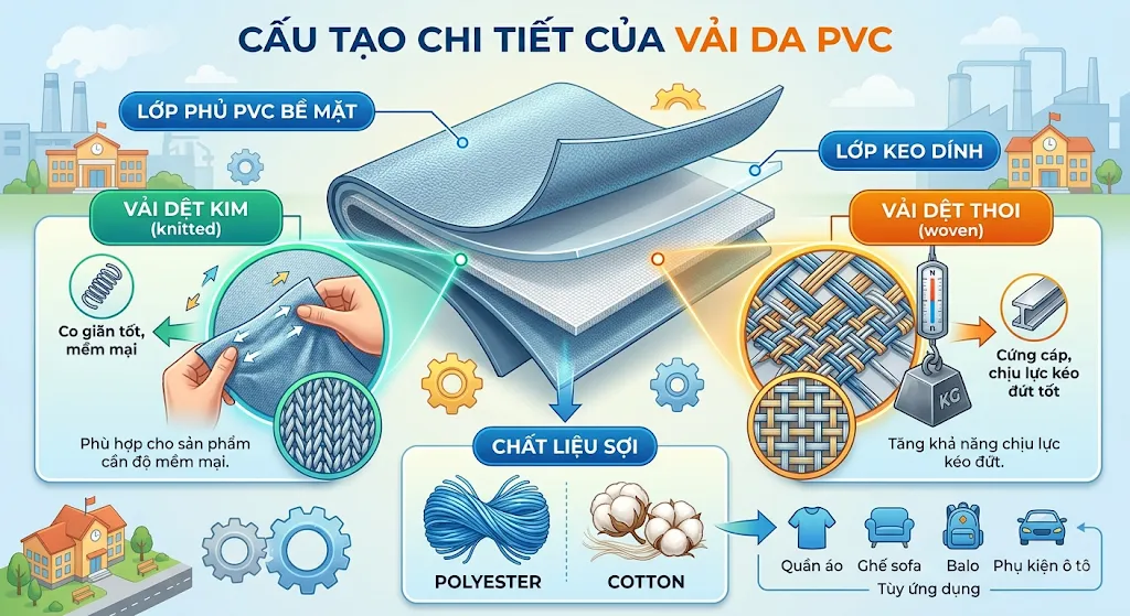 Vải Da PVC Vải Da PVC