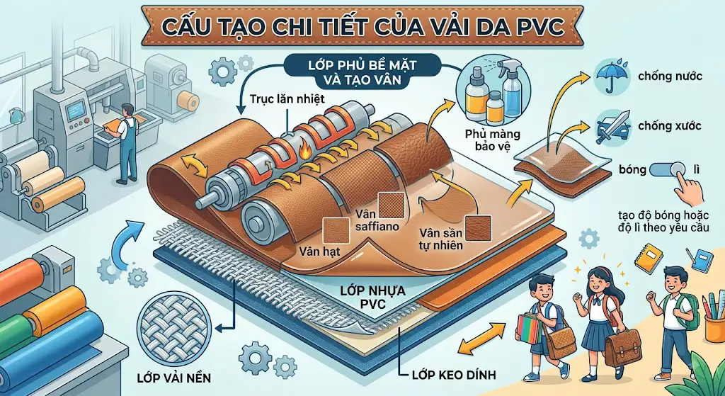 Vải Da PVC Vải Da PVC